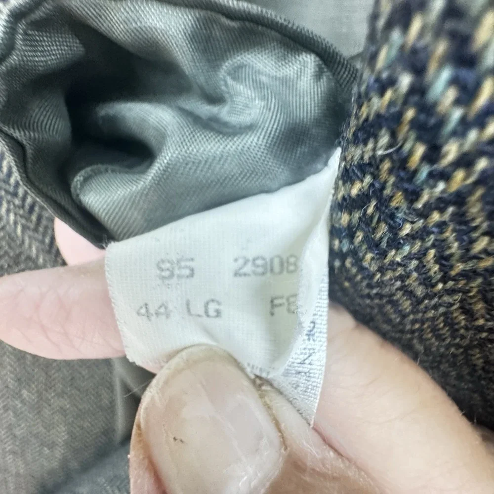 Brooks Brothers Vintage Green Herringbone Tweed Sports Coat 44LG USA MADE Wool